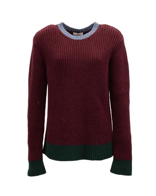 Valentino Garavani Red Ribbed Knit Sweater