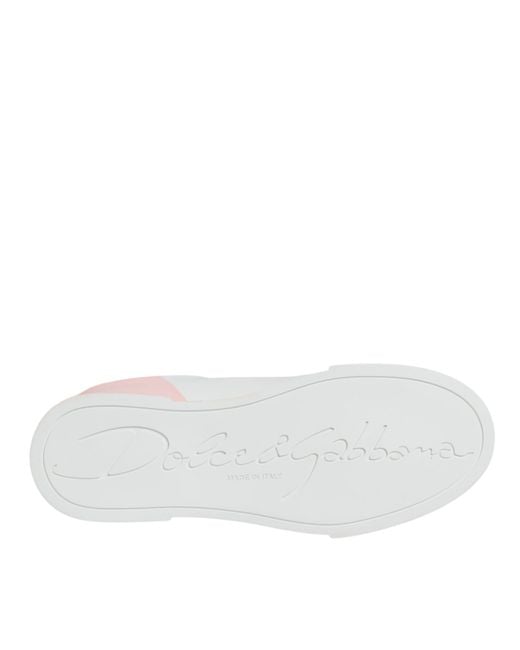 Dolce & Gabbana White Portofino Low Top Sneakers Shoes