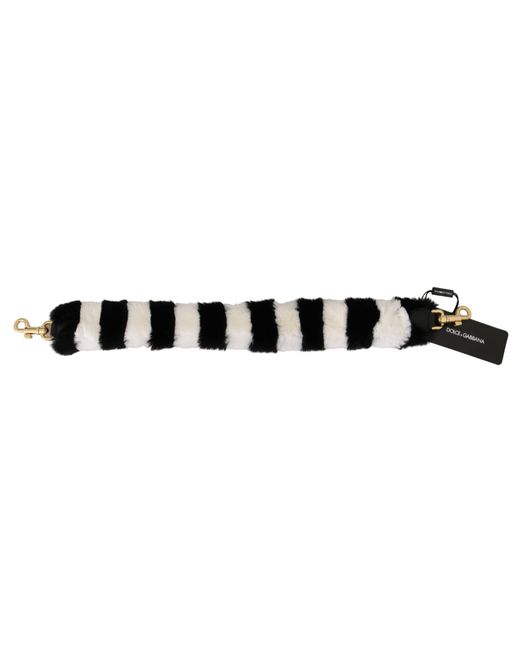 Dolce & Gabbana Black Lapin Fur Accessory Shoulder Strap