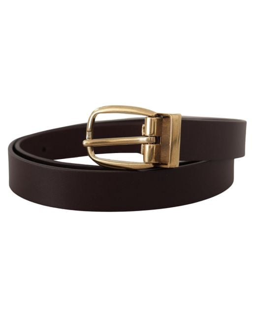 Dolce & Gabbana Black Elegant Dark Leather Belt for men