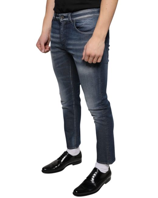 Dolce & Gabbana Blue Dark Washed Cotton Skinny Denim Jeans for men