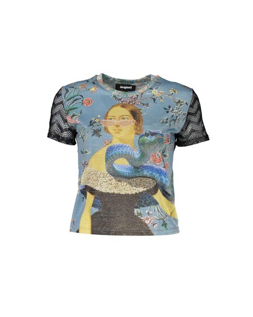 Desigual Blue Polyester Top