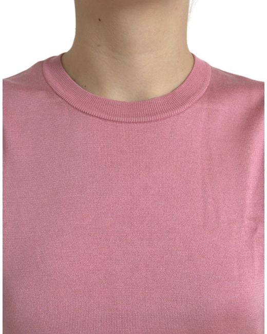 Dolce & Gabbana Purple Crew Neck Cropped Sleeveless Tank Top
