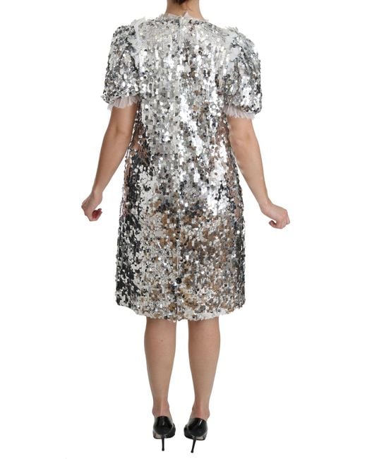 Dolce & Gabbana Metallic Sequin Mini Dress Embellished