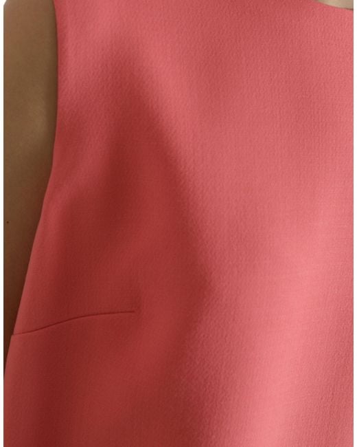 Dolce & Gabbana Pink Virgin Wool Sleeveless Mini Dress