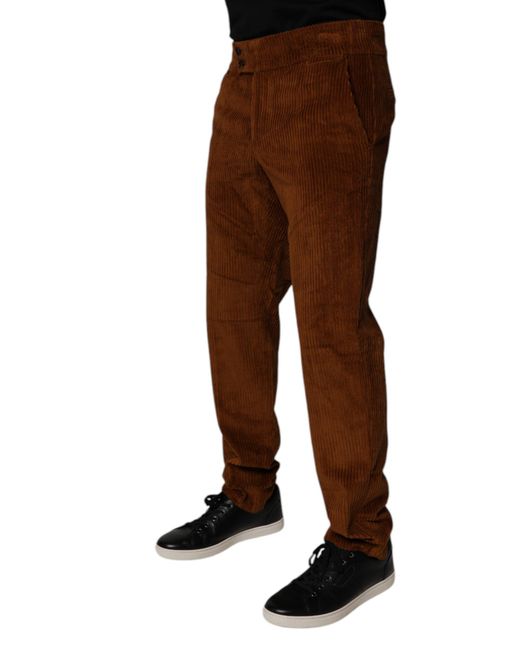 Dolce & Gabbana Brown Corduroy Pants for men