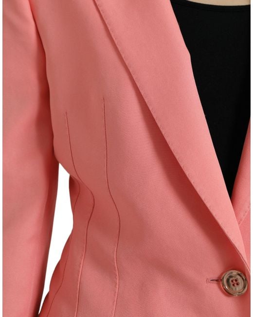 Dolce & Gabbana Pink Chic Peak Lapel Blazer