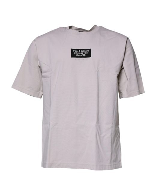 Dolce & Gabbana Natural Dg Logo Crew Neck Short Sleeves T-Shirt for men