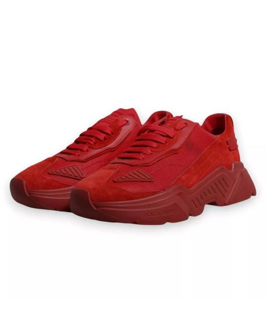 Dolce & Gabbana Red Portofino Sneakers Casual Suede for men