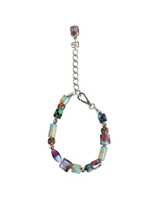 Dolce & Gabbana Metallic Murano Glass Beads Brass Zamak Necklace