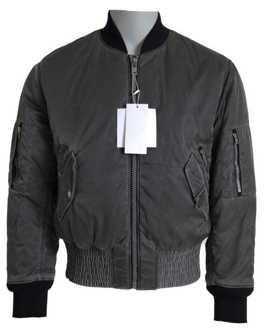 MM6 by Maison Margiela Black Bomber Zipper Pocket Sleeves Jacket Nylon Clothing for men