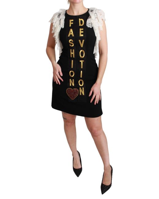 Dolce & Gabbana Black Fashion Devotion Sheath Mini Dress
