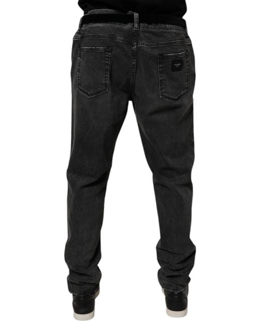 Dolce & Gabbana Black Cotton Stretch Skinny Denim Jeans for men