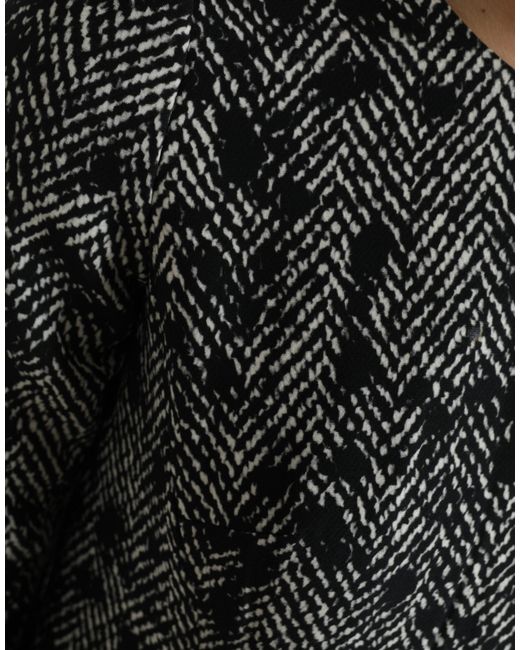 Dolce & Gabbana Black Chevron Polyester Shift Mini Dress