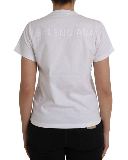Balenciaga White Cotton Crew Neck Short Sleeves T-Shirt (Pre-Owned)