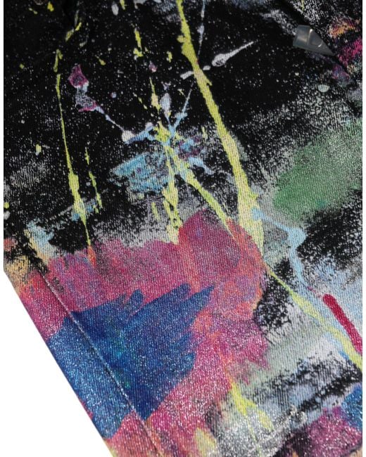 Dolce & Gabbana Multicolor Splatter Paint Cotton Skinny Denim Jeans