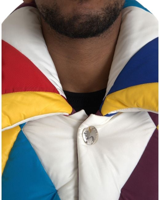 Dolce & Gabbana Blue Windbreaker Puffer Jacket for men
