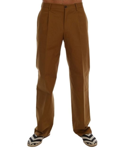 Dolce & Gabbana Brown Stretch Cotton Pants for men