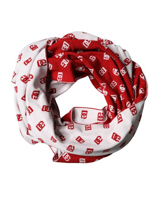 Dolce & Gabbana Red Logo Print Foulard 201Cm X 40.5Cm Scarf for men