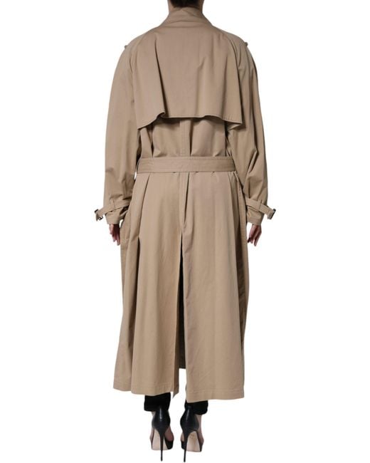 Dolce & Gabbana Natural Double Breasted Trench Coat Jacket