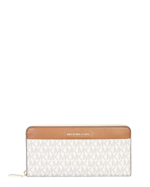 Michael Kors Synthetic Polyester Wallet in White | Lyst