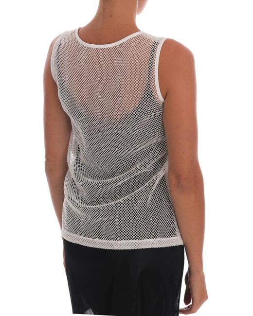 Dolce & Gabbana Gray Net Tank Transparent Top