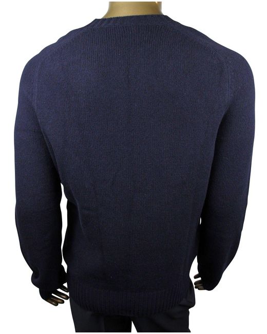Gucci Blue Cashmere Wool Sweater With Bird Patch (Medium) for men