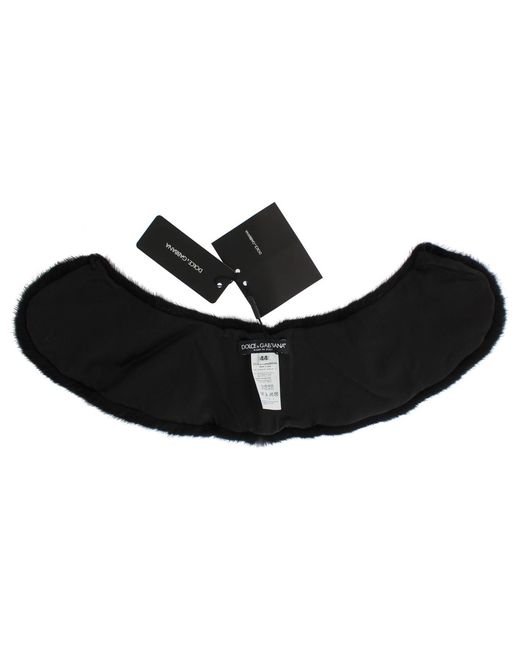 Dolce & Gabbana Black Mink Fur Shoulder Collar Scarf
