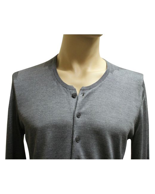 Gucci Gray Top Buttoned Silk Large Sweater for men