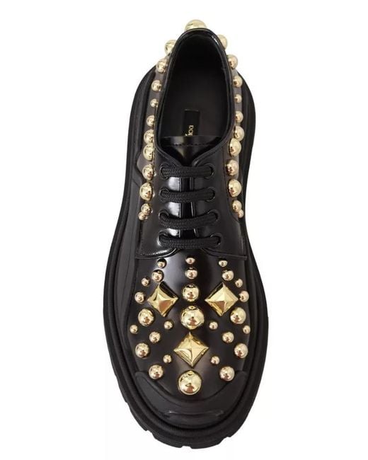 Dolce & Gabbana Black Studded Oxfords
