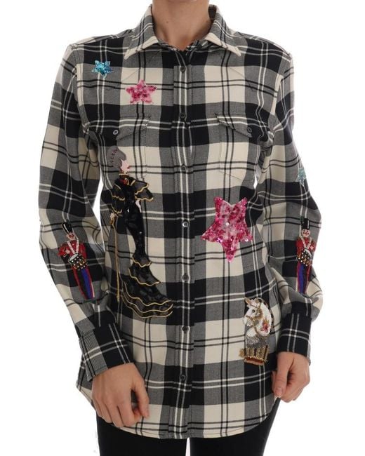 Dolce & Gabbana Gray Fairy Tale Crystal Shirt