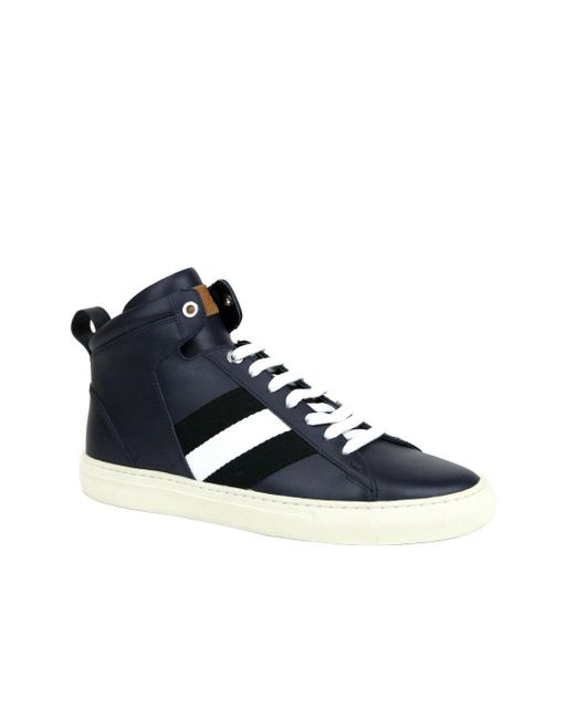 Bally Calf Leather Hi-top Sneaker With Black White Hedern-129 (size: 8 ...