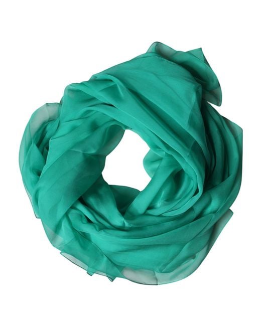 Dolce & Gabbana Green Stole Silk Neck Wrap Shawl Scarf for men