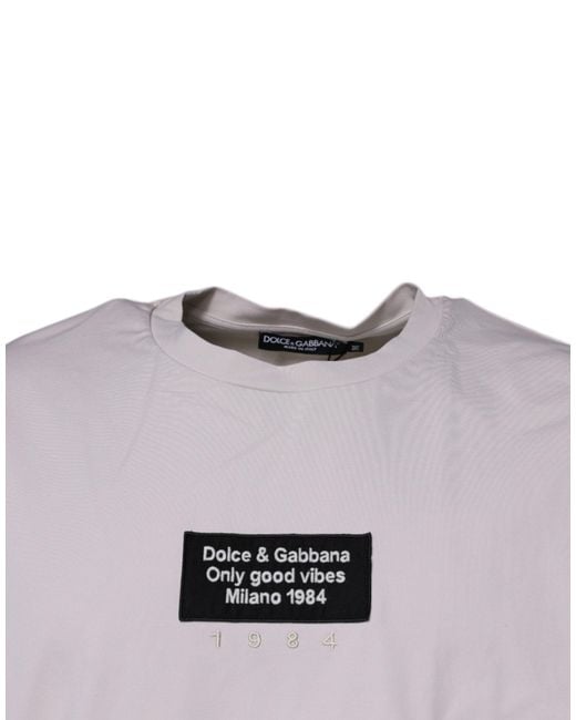 Dolce & Gabbana Natural Dg Logo Crew Neck Short Sleeves T-Shirt for men