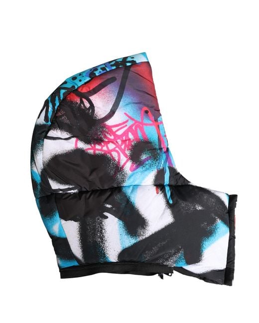 Dolce & Gabbana Blue Graffiti Whole Head Wrap Capello Hat Polyester for men