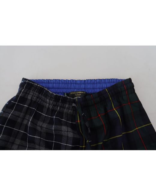 Dolce & Gabbana Black Checkered Wool Jogger Pants for men