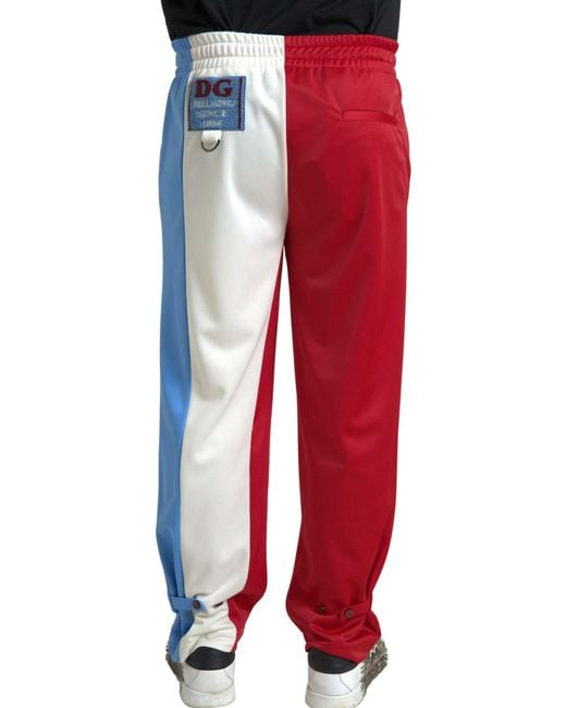 Dolce & Gabbana Red Polyester Sweatmen's Pants for men