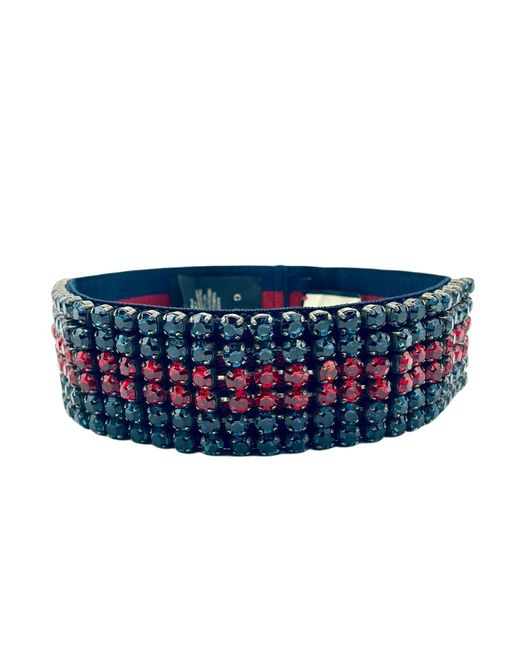Womens Blue/Red Web Elastic Headband with Crystals M/57 494672 6468 Atterley Women Accessories Headwear Headbands 