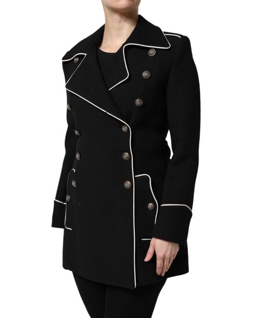Dolce & Gabbana Black Wool Double Breasted Blazer Jacket