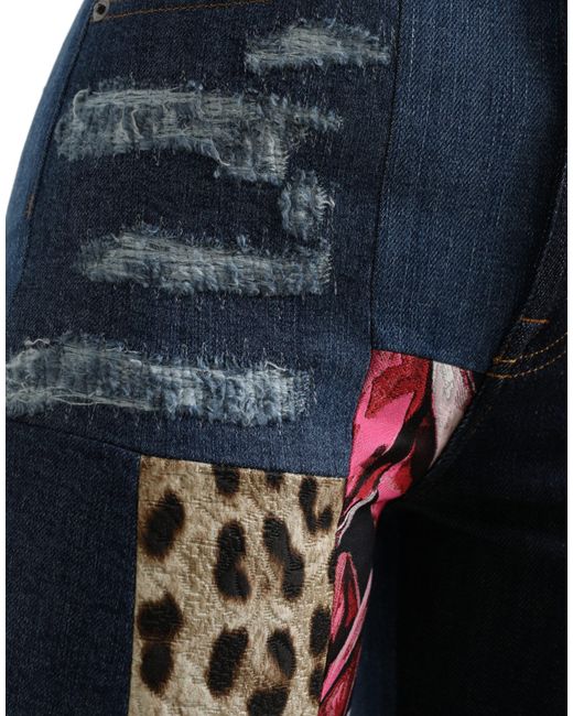 Dolce & Gabbana Blue Patchwork Grace Skinny Denim Jeans