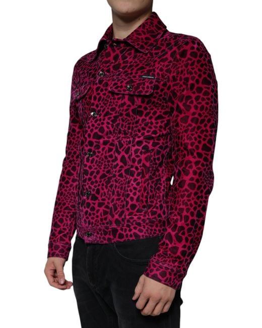 Dolce & Gabbana Leopard Button Down Collared Jacket for men