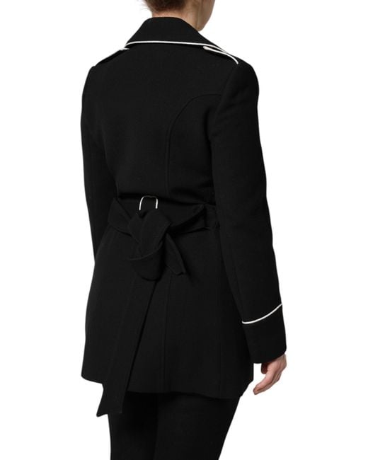 Dolce & Gabbana Black Wool Double Breasted Blazer Jacket