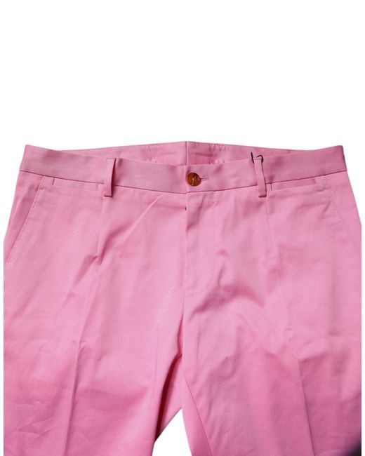 Dolce & Gabbana Pink Slim Fit Dress Pants for men