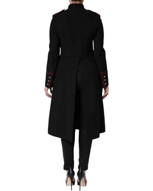 Dolce & Gabbana Black Single Breasted Trench Coat Jacket