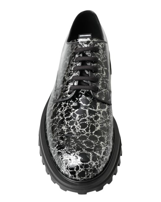 Dolce & Gabbana Black Derby Patent Leather Shoes for men