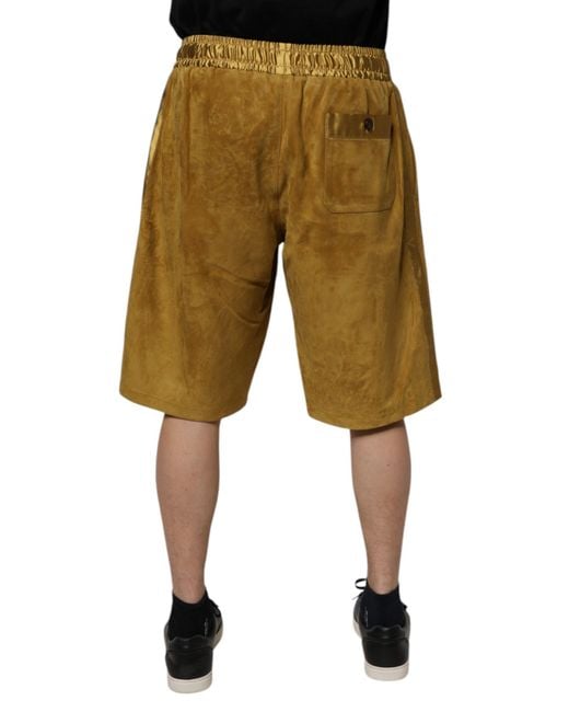Dolce & Gabbana Natural Lambskin Suede Bermuda Shorts for men