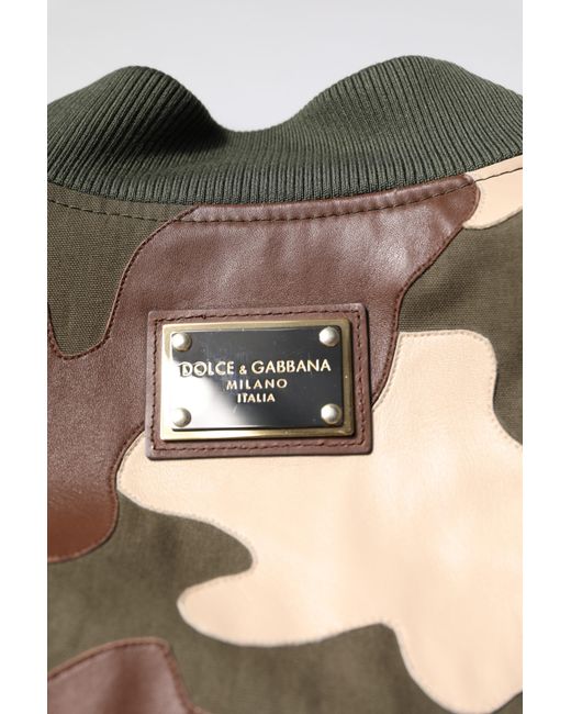 Dolce & Gabbana Black Cotton Bomber Full Zip Jacket for men