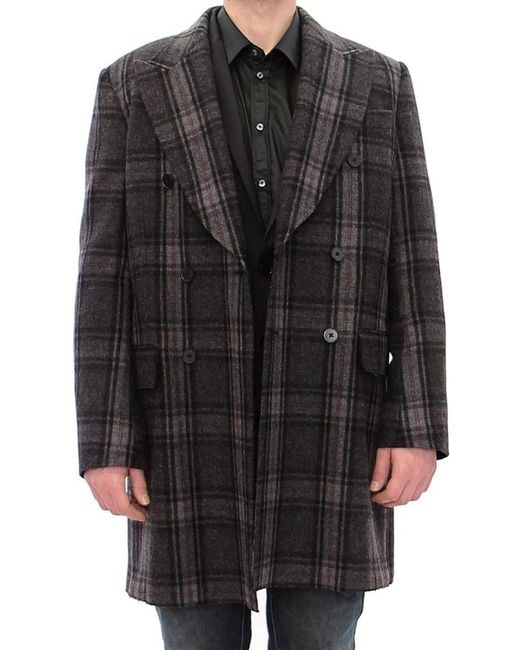 Dolce & Gabbana Black Double Breasted Coat Jacket for men