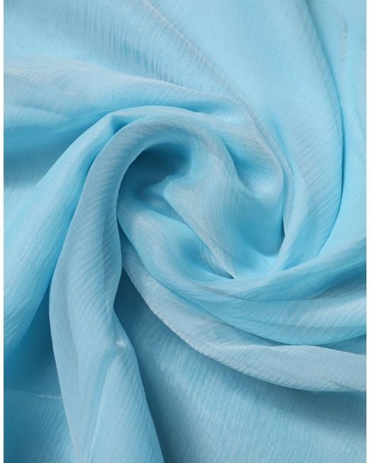 Dolce & Gabbana Blue Silk Rectangle Wrap Shawl Scarf