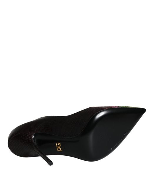 Dolce & Gabbana Black Exotic Leather Heels Pumps Shoes